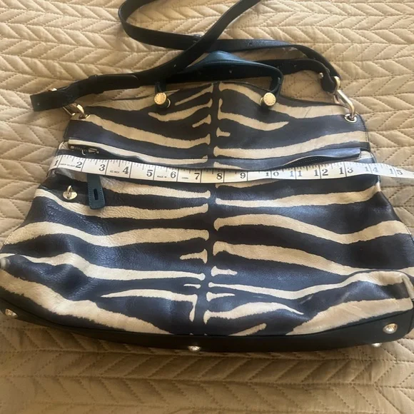 Furla Black and White Shoulder Bag with Zebra Print - Picture 9 of 14